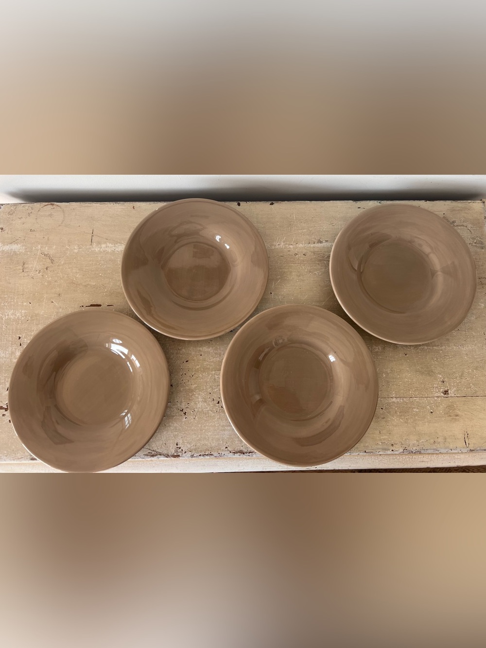 Pottery Barn Sausalito Taupe Salad Plates – Set of 4 – 10¼”